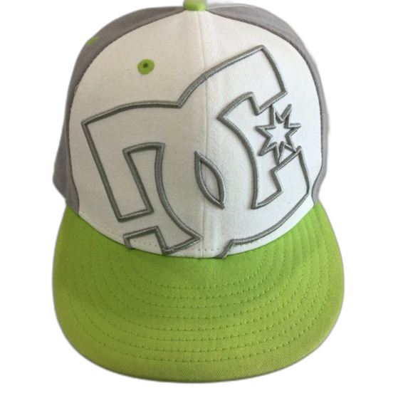 New Era Cap Hat Unisex Fitted Size 7 1/2” DC White Gray Lime Green Baseball - Picture 1 of 8